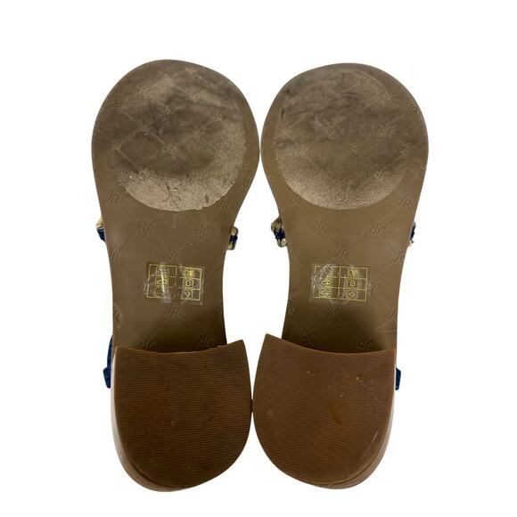 Jack Rogers Navy and Gold Sandals size 7.5 - Picture 5 of 6